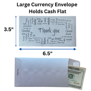 Large Multilingual Currency Envelopes - Metallic Silver
