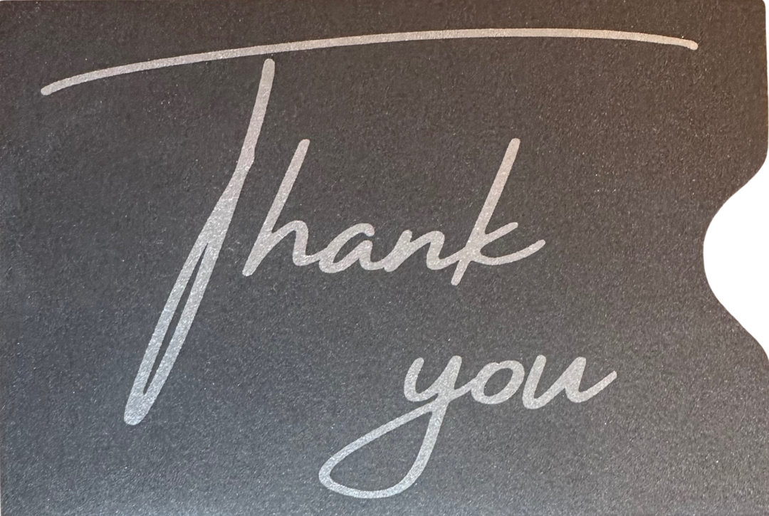 Thankyou！ NEW! Quartz Metallic Multilingual Thank You Tip Envelopes – Tip Slips